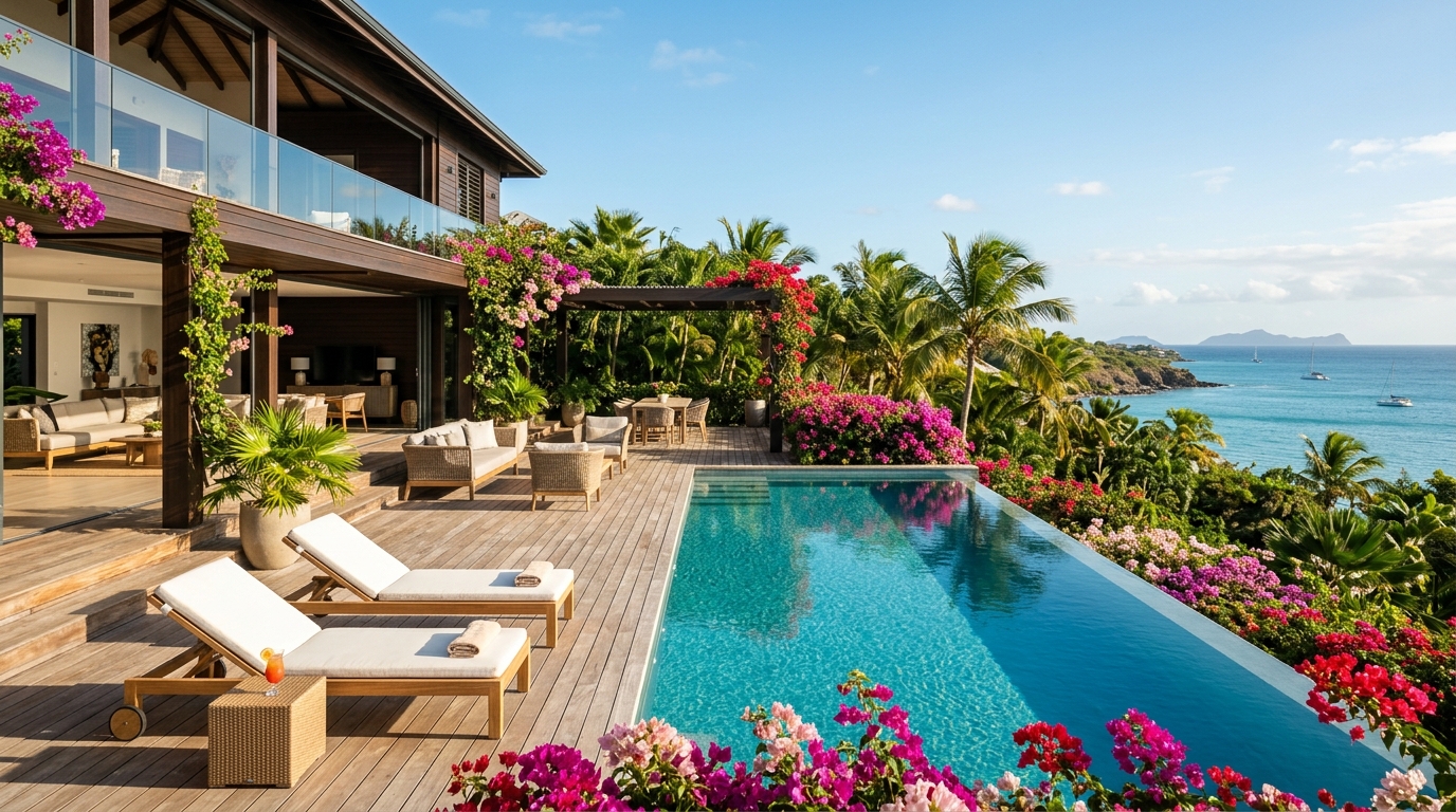 Séjournez dans une villa haut de gamme avec piscine à Saint-François grâce à Ibaïa Immobilier