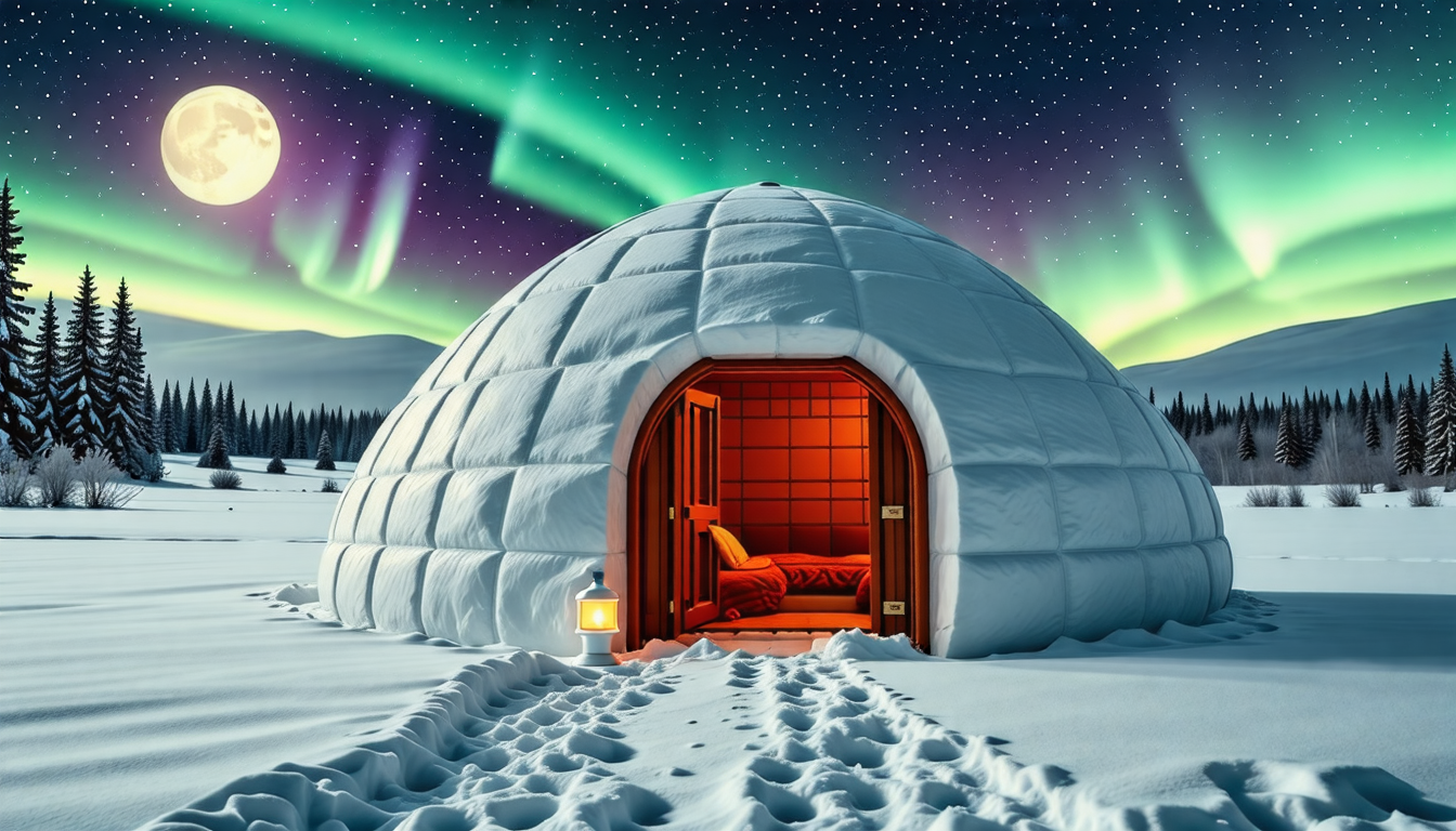 découvrez l'expérience unique d'une nuit dans un igloo, où le charme de la neige et le confort se rencontrent. profitez d'une nuit inoubliable sous les étoiles, au cœur de paysages féeriques. parfait pour les amoureux de la nature et ceux en quête d'aventures originales, cette expérience vous plongera dans une ambiance magique.