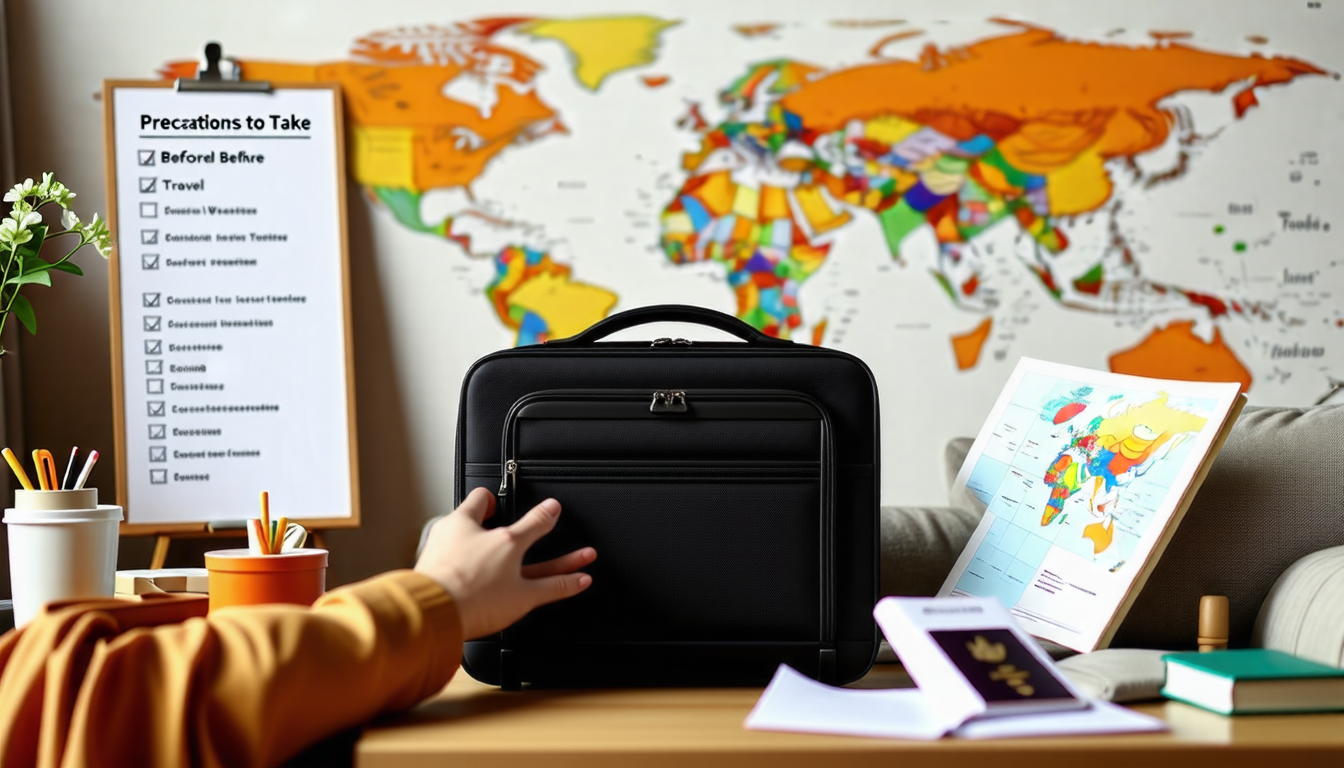 découvrez les précautions essentielles à prendre avant de partir en voyage. préparez-vous efficacement pour garantir une expérience sereine et sans tracas, en tenant compte des documents nécessaires, de la santé, de la sécurité et des conseils pratiques.
